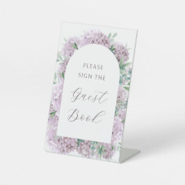 Blush Hydrangea Guest Book Pedestal Sign Sockelschild