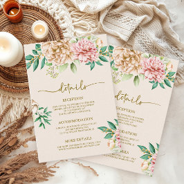 Blush Hydrangea Hochzeitskarte Begleitkarte