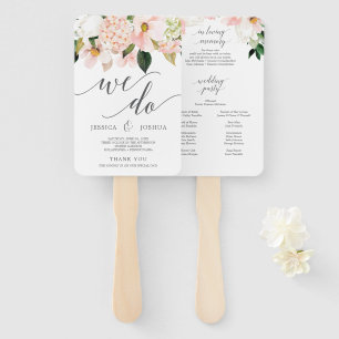 Blush Hydrangea Hochzeitsprogramm Fan Love Memory Fächer