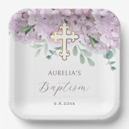 Blush Hydrangea Taufe Pappteller