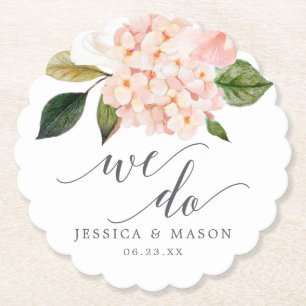 Blush Hydrangea Wedding Untersetzer