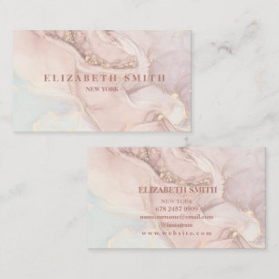 Blush-Ink und Goldmarmor Visitenkarte