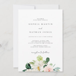 Blush Ivory Botanische Hochzeit Einladung