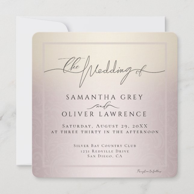 Blush Ivory, Elegant Minimalist Wedding Invitation (Vorderseite)