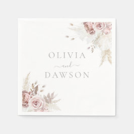 Blush & Ivory Elegante Hochzeit Serviette