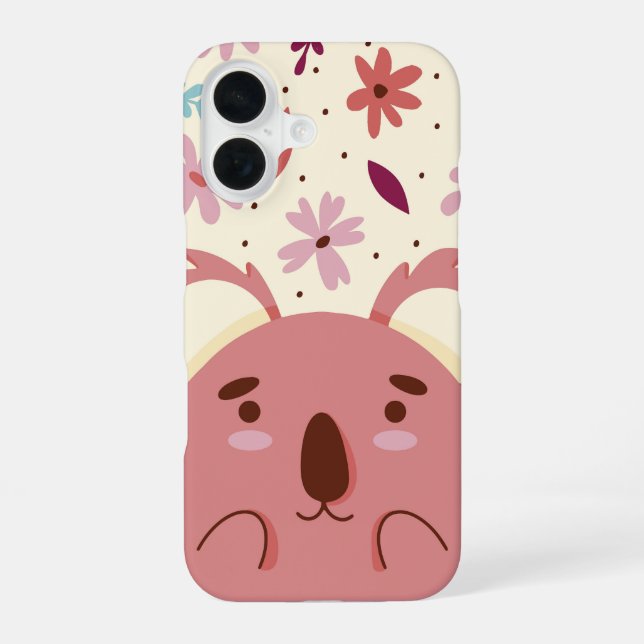 Blush Koala Sweet Aussie Bloom iPhone 16 Hülle (Rückseite)