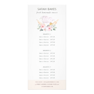 Blush Koch Hat Floral Whisky Bäckerei Service Prei Werbekarte