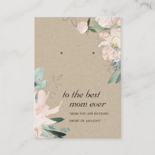 BLUSH KRAFT FLORAL MAMA GIFT EARRING DISPLAY CARD PLATZKARTE