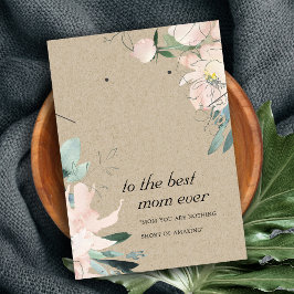 BLUSH KRAFT FLORAL MAMA GIFT NECKLACE EARRING CARD PLATZKARTE