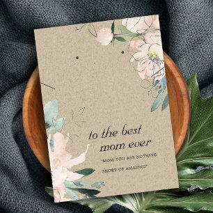 BLUSH KRAFT FLORAL MAMA GIFT NECKLACE EARRING CARD PLATZKARTE