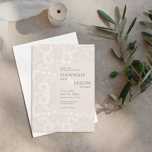 Blush Lace Dainty Elegante Einladung (Von Creator hochgeladen)