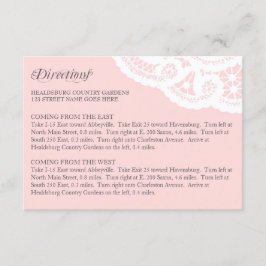 Blush Lace Doily Wedding Directions Enclosure Card Begleitkarte