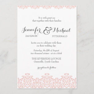 Blush Lace Elegante Einladung zur Hochzeit