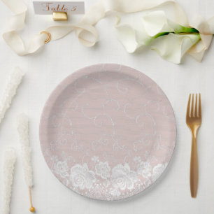 Blush Lace Floral Pappteller