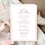 Blush Lachs Pink Watercolor Chic Monogram Wedding Einladung<br><div class="desc">Freuen Sie sich auf diese schöne Hochzeitseinladung mit exquisiten handgezeichneten botanischen Monogrammen und modernen handschriftlichen Kalligrafiedetails. Fähigkeit, "zusammen mit ihren Eltern" Einführung in "zusammen mit ihren Familien", "zusammen mit großer Freude" oder "zusammen mit großer Freude" zu ändern. Vorderseite mit zartem Rosa, lachsfarben, Aquarellrahmen. Hinter dem Hotel befindet sich eine wunderschöne...</div>