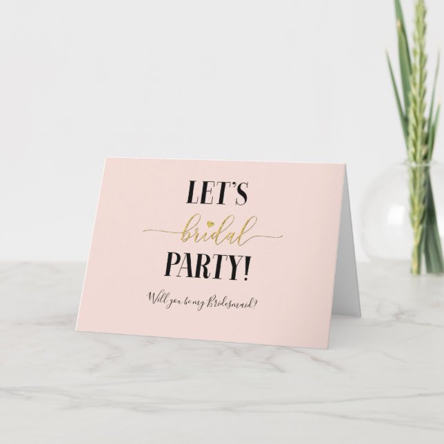 Blush Lasse Brautparty Werden Sie meine Bridesmaid Karte (Vorderseite)