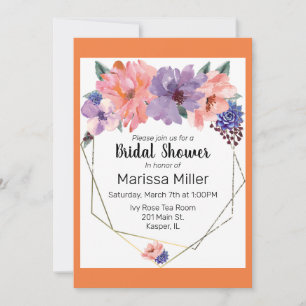 Blush Lavendel Blue Gold Frame Einladung