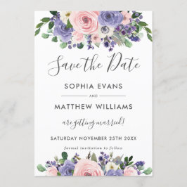 Blush Lavender Floral Wedding Save the Date Card Einladung