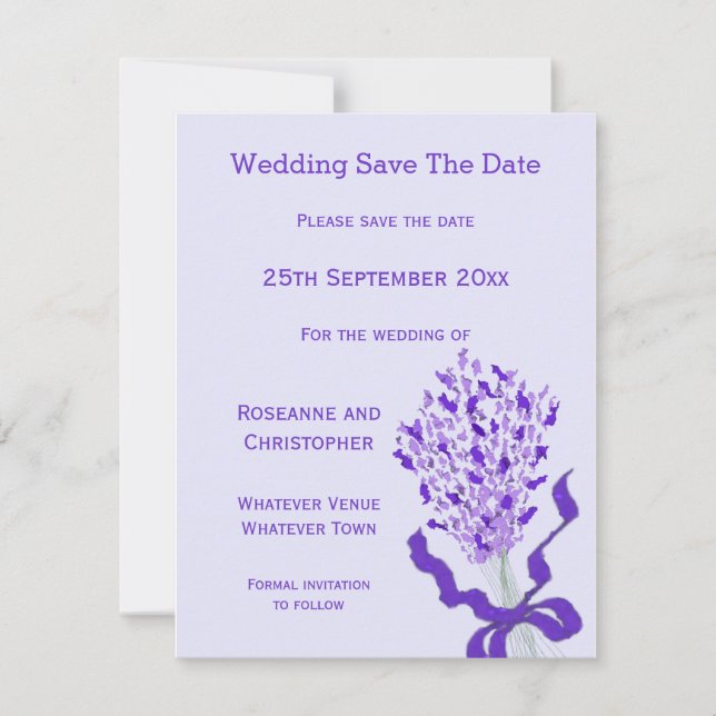 Blush Lavender Wedding Save The Date (Vorderseite)