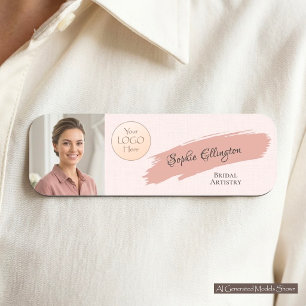 Blush Leinen Luxus Foto Logo Schönheitssalon Namensschild