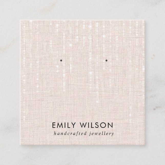 BLUSH LINEN STREUCHTS STUD EARRING DISPLAY QUADRATISCHE VISITENKARTE (Vorderseite)