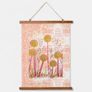 Blush Lollipop Blütenträume Wandteppich Mit Holzrahmen