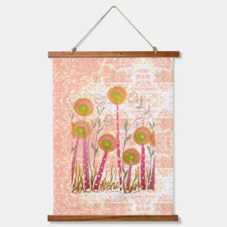 Blush Lollipop Blütenträume  Wandteppich Mit Holzrahmen