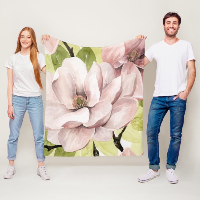 Blush Magnolia Blume Fleecedecke (Beispiel)