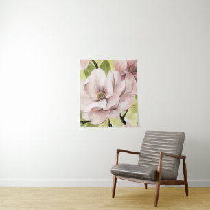 Blush Magnolia Blume Wandteppich