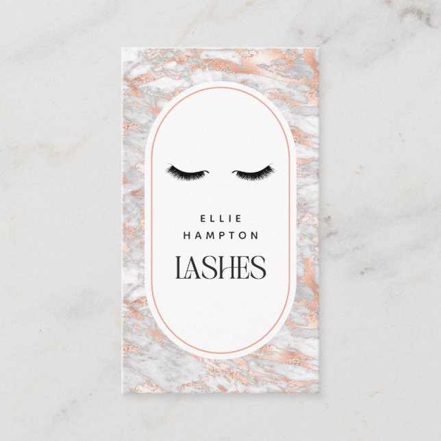 Blush Marble Arch Lashes Schönheit individuell ein Visitenkarte (Vorderseite)