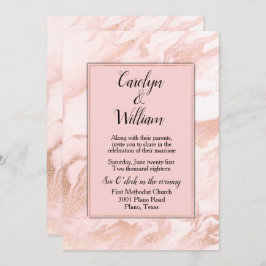 Blush Marbled Wedding Einladung