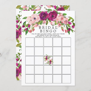 Blush Marsala Brautparty Bingo Game Einladung