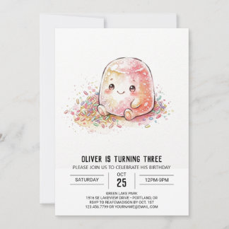 Blush-Marshmallow-Streusel-Geburtstag Einladung