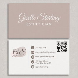 Blush Mauve Modern Eleganter QR Code Visitenkarte