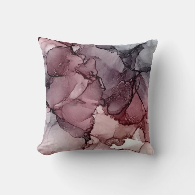 Blush, Mauve, Payne's Gray Abstrakt Kissen (Vorderseite)
