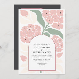 Blush Meadow Abstract Floral Modern Spring Wedding Einladung