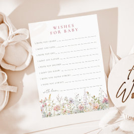 Blush Meadow Baby Dusche Wünsche für Baby Hinweiskarte