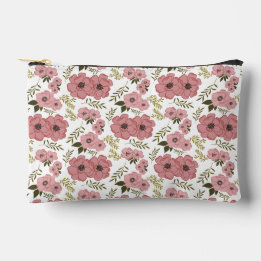 Blush Meadow Blooms Floral Accessory Pouch Zubehörtasche