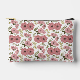 Blush Meadow Blooms Floral Accessory Pouch Zubehörtasche