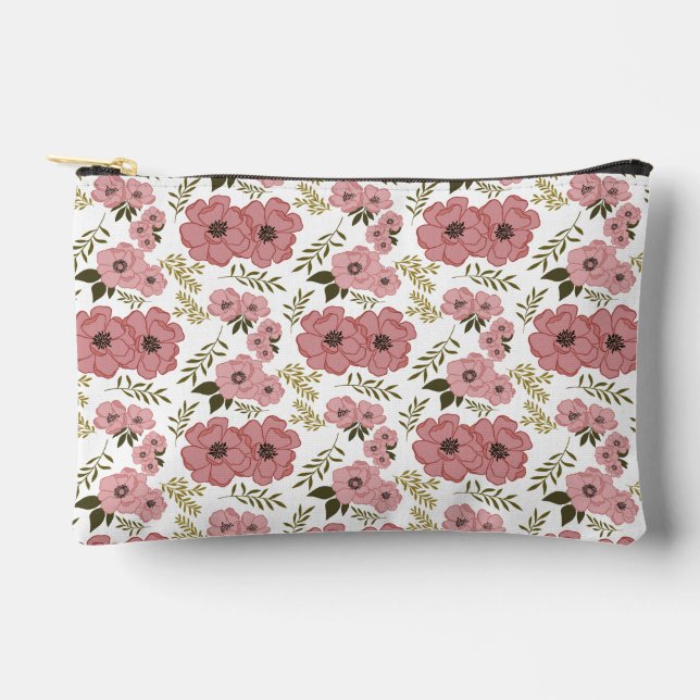 Blush Meadow Blooms Floral Accessory Pouch Zubehörtasche (Vorderseite)