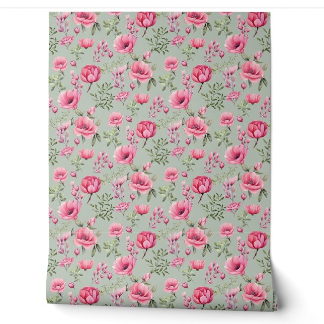 Blush Meadow-Blüten in Blüte Tapete (Abrollen)