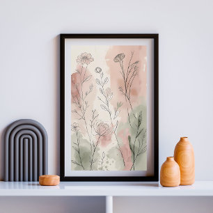 Blush Meadow Botanicals Zarte Wildblumen-Kollekt Poster