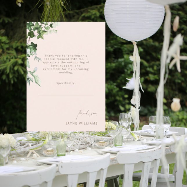 Blush Message Ivy Brautparty Vielen Dank Dankeskarte (Von Creator hochgeladen)