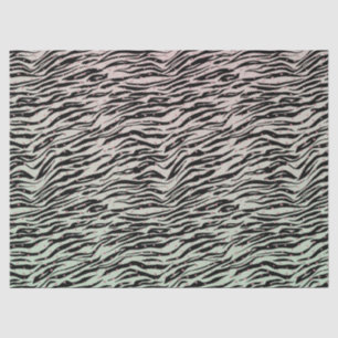 Blush Minze Black Zebra Print Glitzy Dots Ombre Seidenpapier