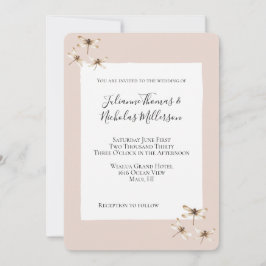 Blush Mocha Cream Dragonflies Hochzeit Einladung