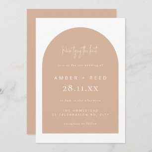  Blush Modern Arch Minimal Hochzeit Bindung an den Einladung