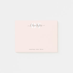Blush Modern Script personalisiert Stationierung Post-it Klebezettel