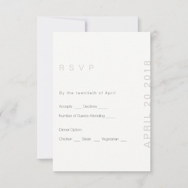 Blush Modern Wedding RSVP Card Karte (Vorderseite)