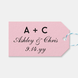 Blush Moderne Personalisierte Hochzeitsempfehlung  Geschenkanhänger