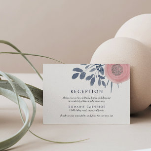 Blush Mohn Hochzeitsempfang Begleitkarte